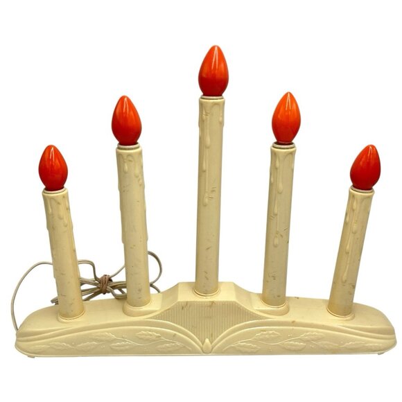 Vtg 5-Light Electric Indoor Plastic Candolier Candelabra Halloween Christmas - Picture 3 of 16